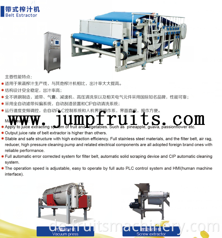 fruit extracting machine belt juice extractor